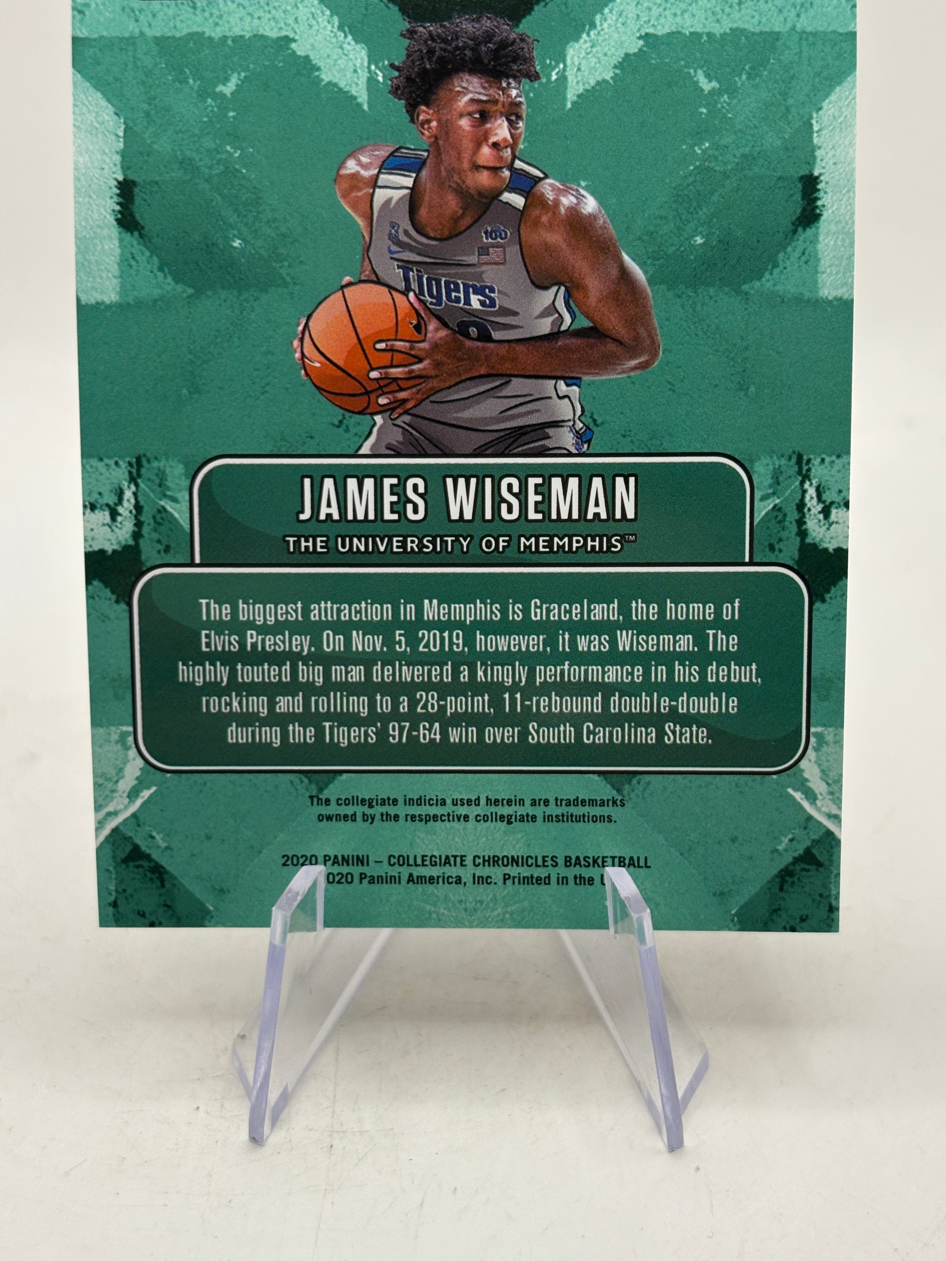 2020 Panini Chronicles Collegiate James Wiseman Rookie Downtown SP, photo 6